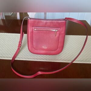 Kate Spade Lelia Top Zip Crossbody Pebbled Red Leather Purse